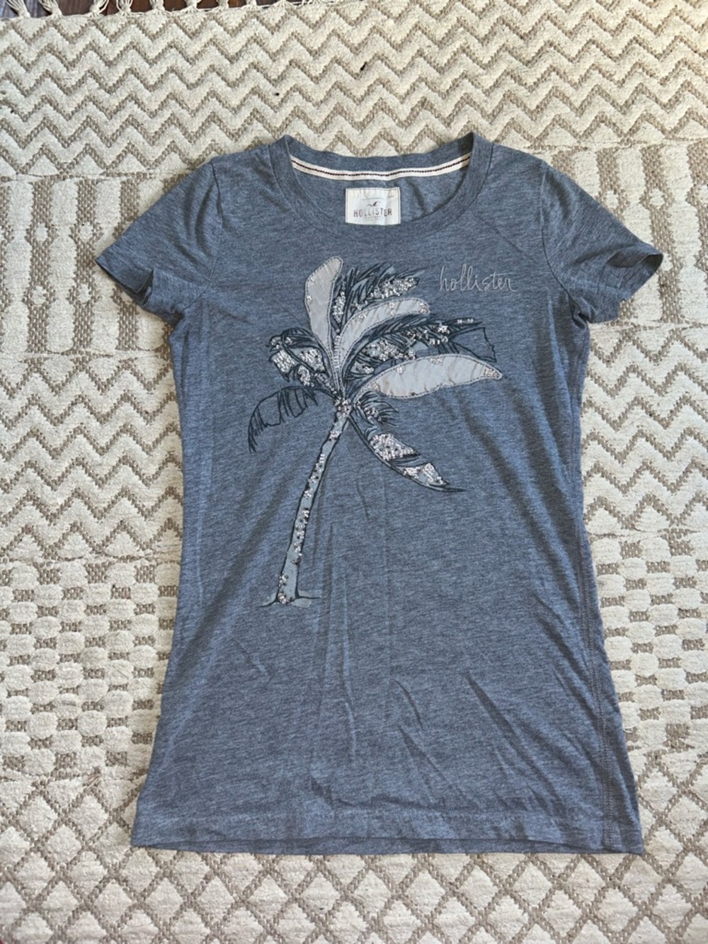 Vintage Hollister Heather Gray Palm Graphic Tee